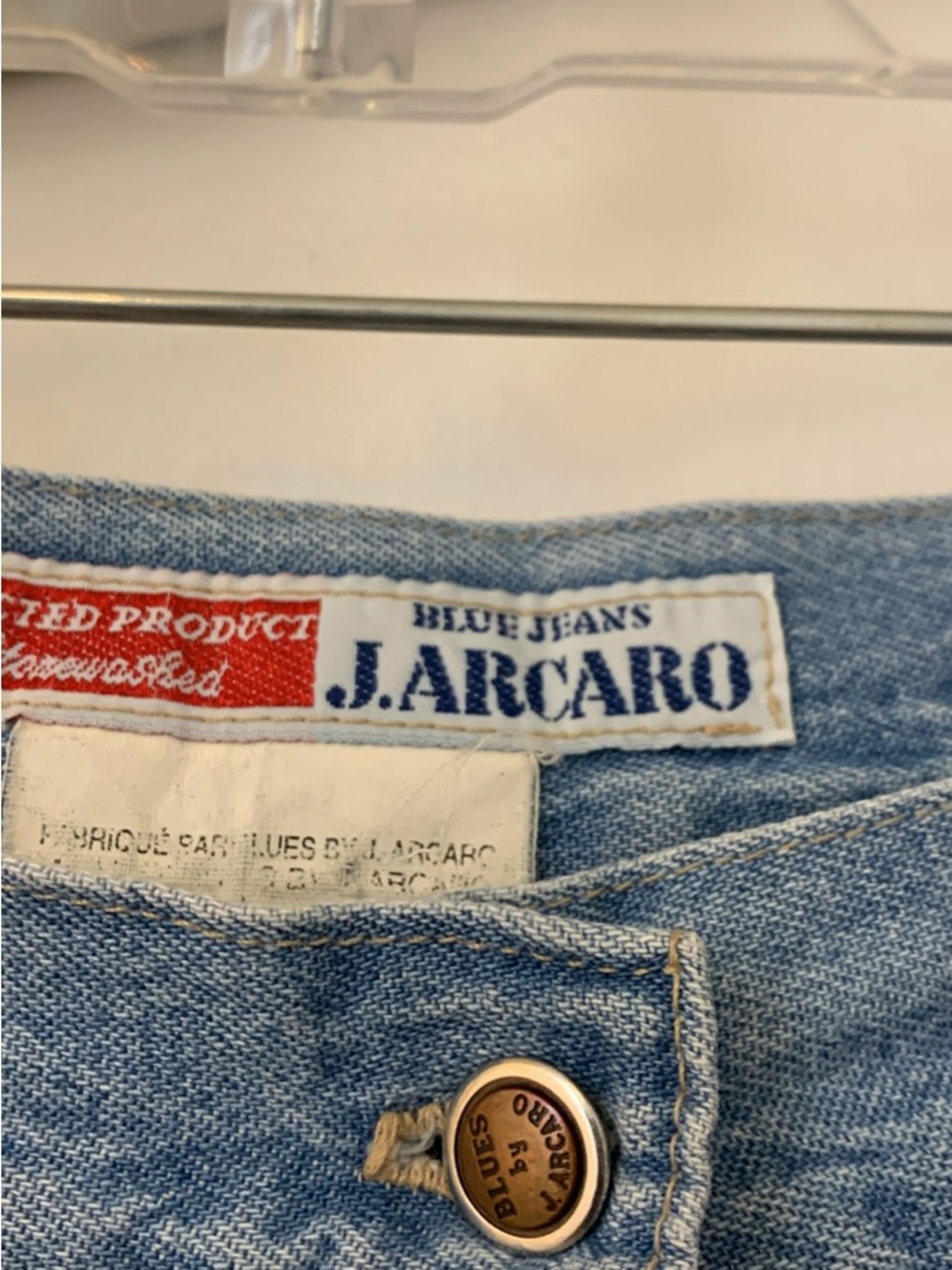 Vintage Light Blue Button-Front A-Line Denim Skirt - Picture 2 of 4